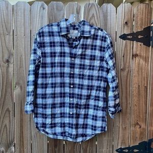 American eagle blue paid button down top size s